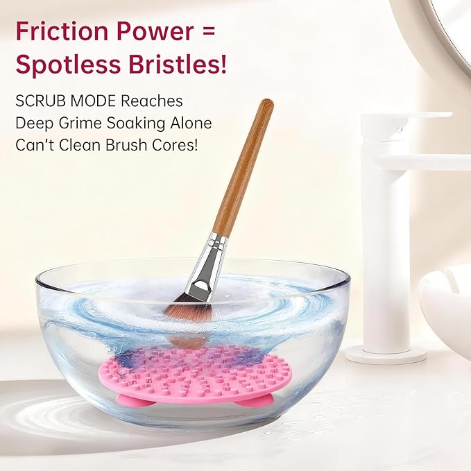 Norate Makeup Brush Cleaner, Make up Brush Cleaner Mat, Silicone Brush Cleaning Mat, Paint Cosmetic Brush Cleaner Pad with Suction Cup for Valentines Day, Stocking Stuffers for Women Moms Teen Girls