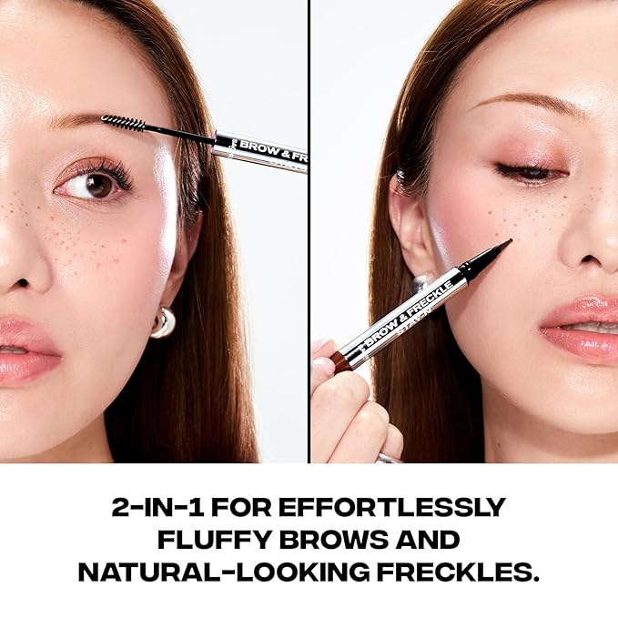 Sacheu Brow & Freckle STAY-N Tinted Eyebrow Gel & Faux Freckle Pen — 2-in-1 Longwear Water Resistant Brows Tint, Cruelty-Free & Vegan, Caramel Latte