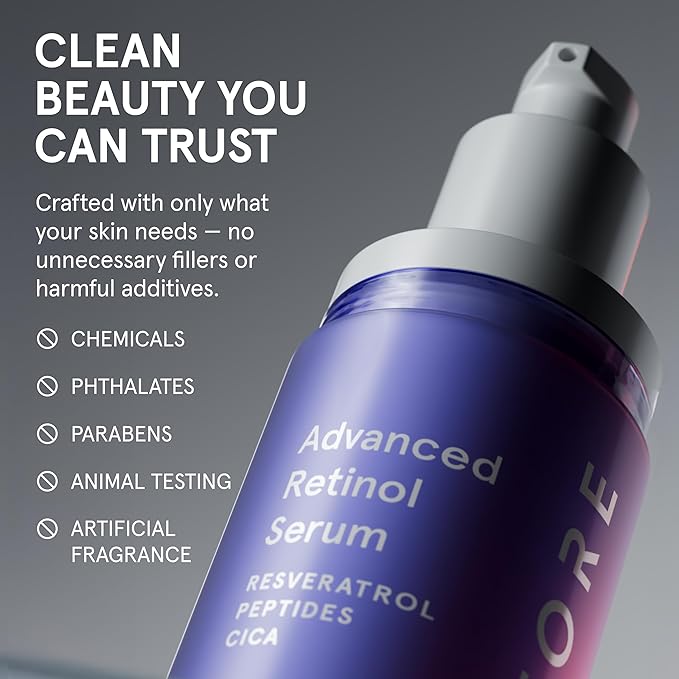 iRestore Retinol Serum for Face - 1% Retinol with Peptides & Hyaluronic Acid - Anti Aging Night Serum for Sensitive Skin - Fragrance Free, Reduces Fine Lines, Wrinkles (Pack of 1)
