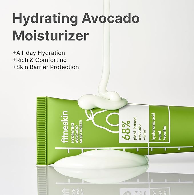 Hydrating Face Moisturizer – Avocado Extract, Panthenol – Deep Hydration Cream for Dry & Sensitive Skin – Barrier Repair, Fast Absorbing, Vegan, Fragrance-Free, Korean Skincare – 50ml