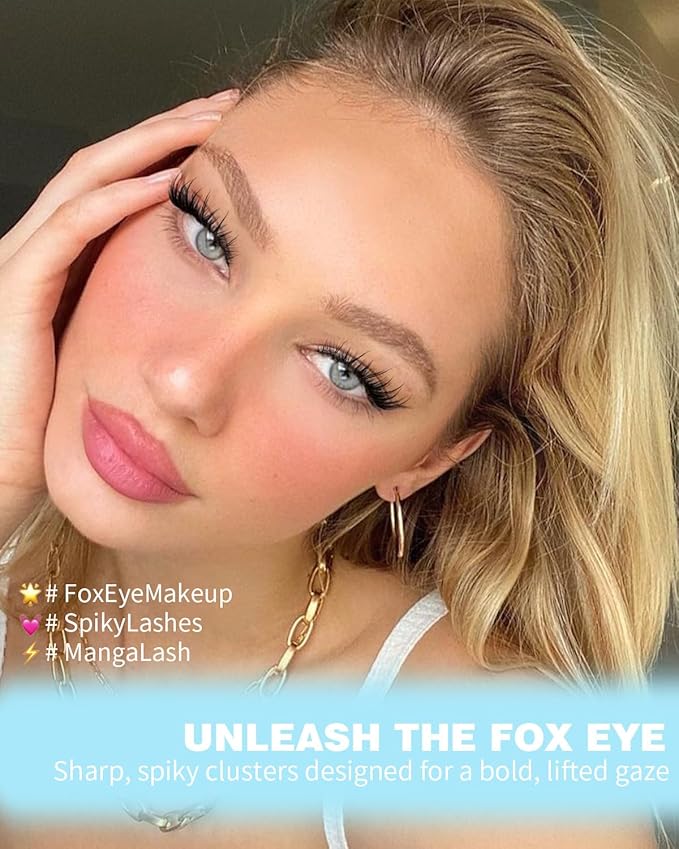 Kiromiro Lash Clusters Wispy Eyelash Clusters Left n Right Cluster Eyelash Extensions Spike Fox Eye Lash Clusters 10-18mm Volume Pre-Mapped Individual Lashes Clusters
