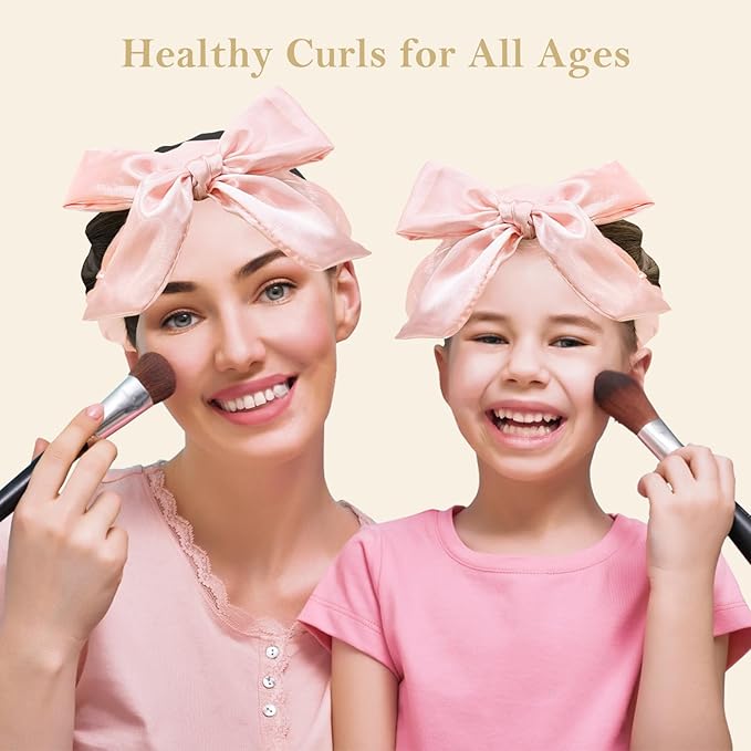 Ystrybo Satin Heatless Hair Curler Curls Overnight Hair Curlers to Sleep In, Hair Curlers No Heat Curls Overnight, Heatless Curling Set for Women Long Hair - 8 Pcs (Blush Pink)
