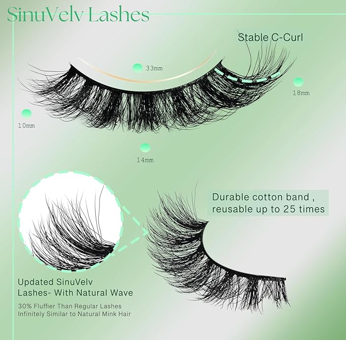 False Lashes 18mm Mink Lashes Full Strip Lashes 7 Pairs Pack Cat Eye Soft Fake Lashes Strips Reusable 25 Times,Pestañas Postizas Eye Lashes Wispy Lash Strips Eco Friendly Eyelash By Hiklasy