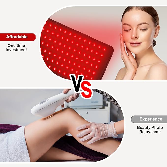 Red Light Therapy for Body, 19.8" x 12" Infrared Light Therapy Pad XL Large Red Infrared Heating Therapy Wrap Pad Belt for Back Shoulder Leg Relief Home Office Use, Ideal Gift