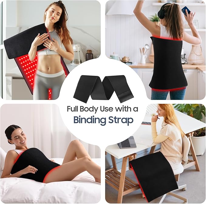 Red Light Therapy Mat, 2in1 LEDs (660nm& 850nm) Red Light Therapy Blanket, Premium Material, Adjustable Timer & Intensity (420 LEDs) (420 LEDs)