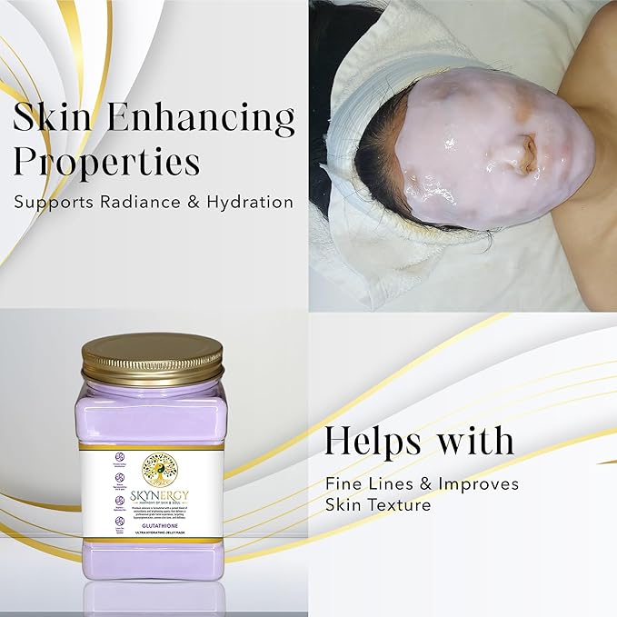 Glutathione Jelly Masks - Professional HydroGlo Peel-Off Face Mask for Hydration, Soothing Skin & Glowing Skin, Suitable for All Skin Types, Vajafacial Jelly Mask | 12 Applications (30 Fl Oz)