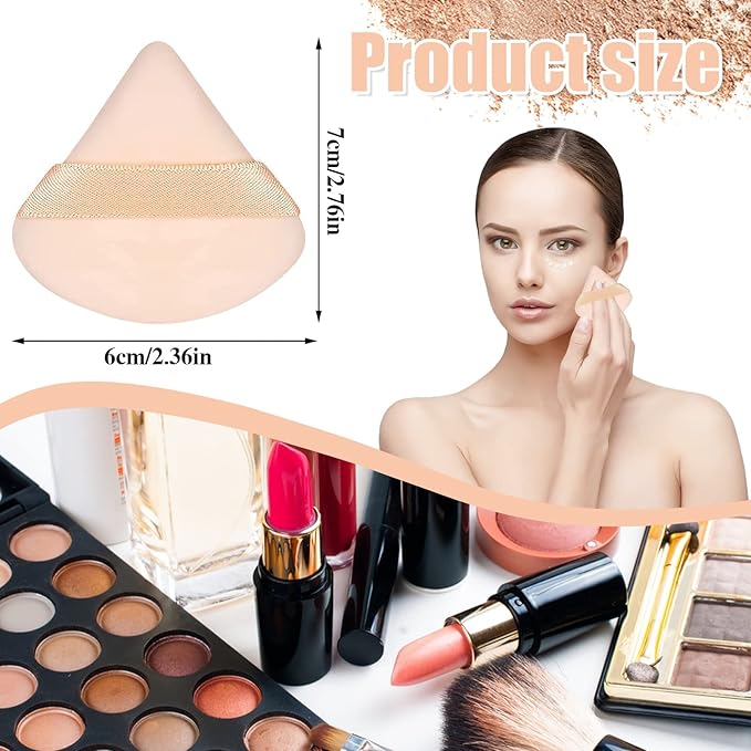 Pimoys 6 Pieces Powder Puff Face Triangle Makeup Sponge Soft Powder Puffs for Loose Powder Foundation Sponge Setting Powder Puff Makeup Tool, Valentines Day Gifts for Women