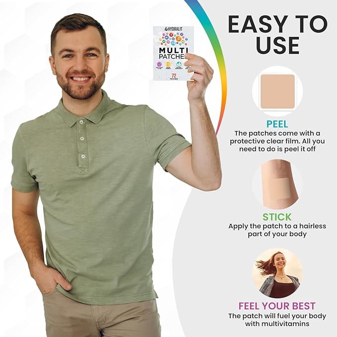 Hydralit Multi Topical Patch for Adults Men Women Travel Friendly 72 Pack
