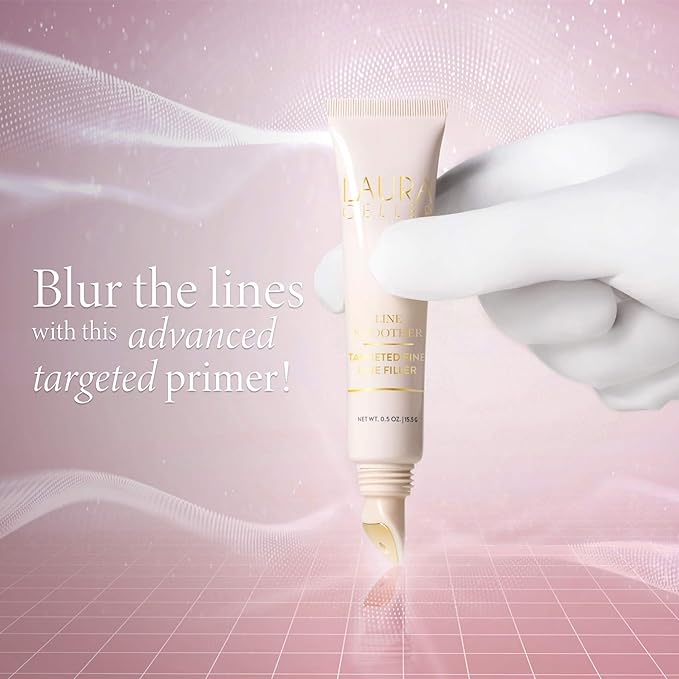 LAURA GELLER Line Smoother Targeted Fine Line Filler | Instant Blurring Primer for Wrinkles & Pores, Subtly Tinted, with Vitamin C & Niacinamide for Mature Skin