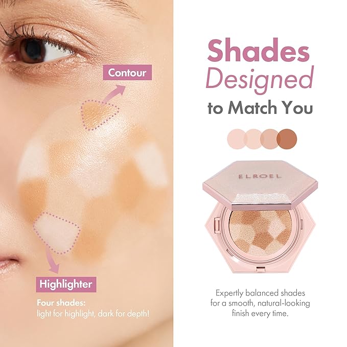 Blending Cushion 4-in-1 Korean Cushion Foundation with Italian Caviar, Collagen & Hyaluronic Acid - 12HR Long Lasting, Hydrating & Age-Defying Makeup Concealer 0.44 oz (#25 Medium Beige)