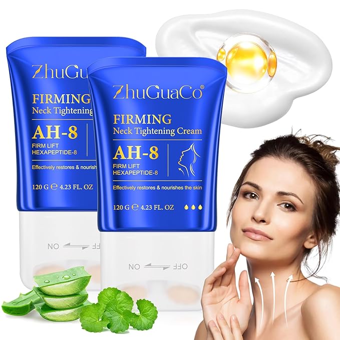 AH-8 Firming Neck Cream,Firming Lifting Neck Creams for Tightening & Moisturizing Skin with Massage Roller, AH-8 Neck Cream for Crepey Skin,Hydrating & Reduce Wrinkles for Men and Women