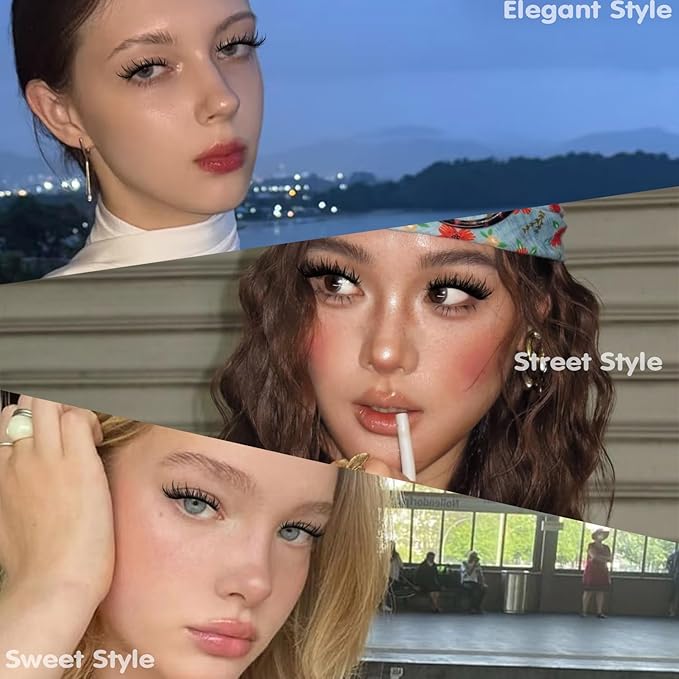 Manga Lash Clusters With Spikes Cat Eye Cluster Lashes 14/16/18MM Cluster Eyelash Extensions Left&Right Individual Lashes Volume Lash Extensions by Pleell (176PCS, D Curve)