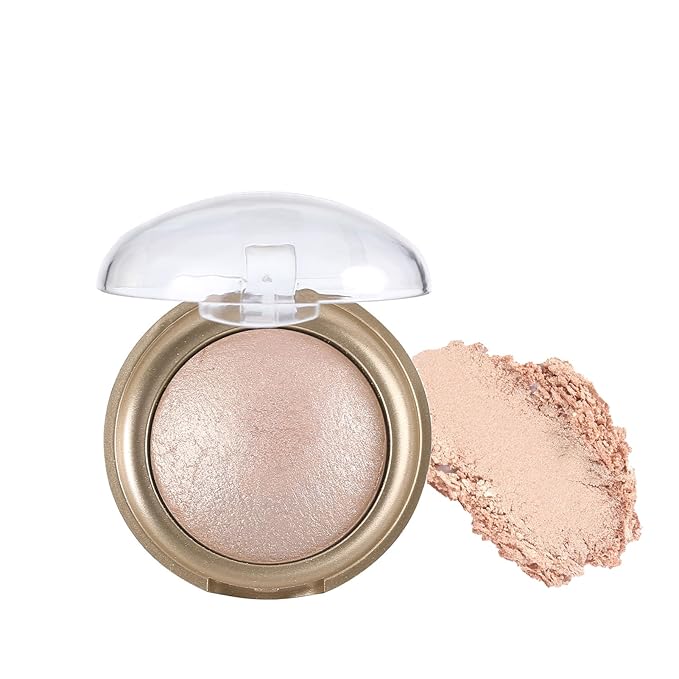 Baked Highlighter Contour Powder Sheer Pearl Shimmer Shades for Face Highlighter Makeup Brighten Up (303-Glow)