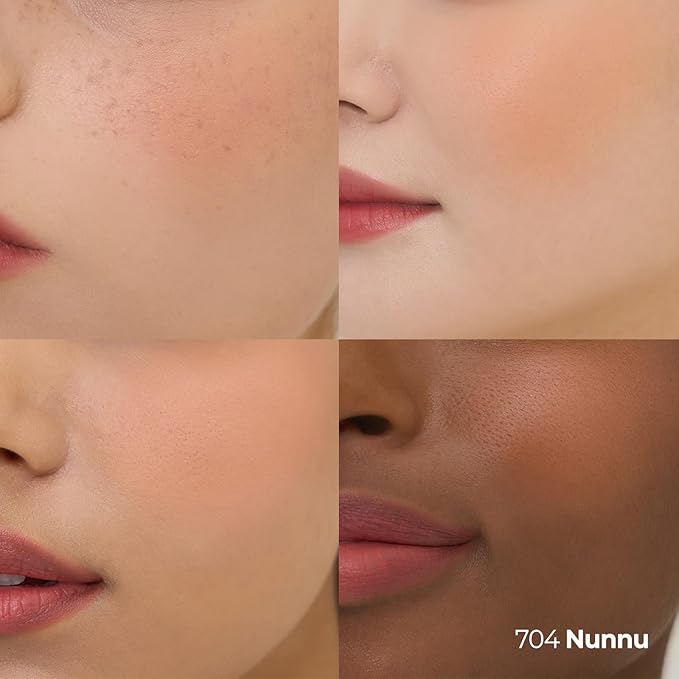 Laka Love Silk Blush, Radiant Powder Blush, Silky, Buildable Color with a Natural Glow, Long Lasting, Moisturizing Formula for a Fresh, Flushed Look, K-Beauty (#704 Nunnu)