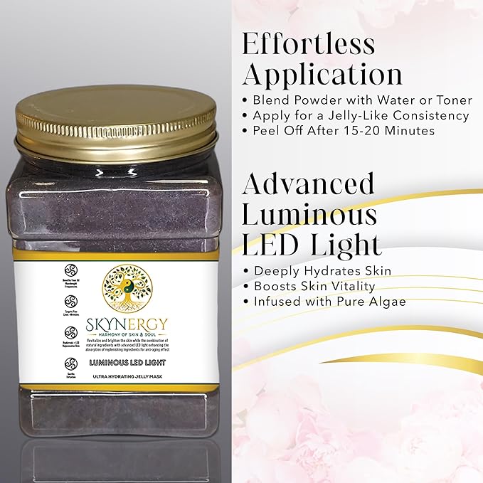 Luminous LED Light Jelly Mask - Professional Grade Hydro Glo Jelly face Masks for Hydration, Radiance, Glow, Suitable for All Skin Types, Vajafacial Jelly Mask | 12 Applications (30 Fl Oz)