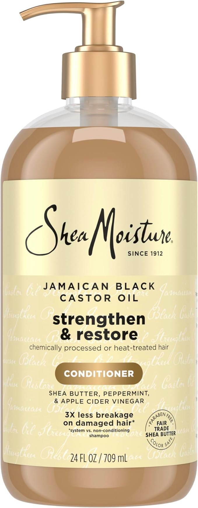 SheaMoisture Strengthen & Restore Conditioner Jamaican Black Castor Oil for Damaged Hair Paraben-Free 24 oz