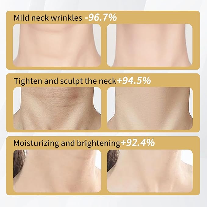 Anti-Aging Neck Mask Patches | Golden Collagen & Hyaluronic Acid Pads for Neck Wrinkles | Deep Moisturizing, Firming & Lifting Treatment | Adjustable Line Remover Wrap for All Skin Types, 1 Pack (2)