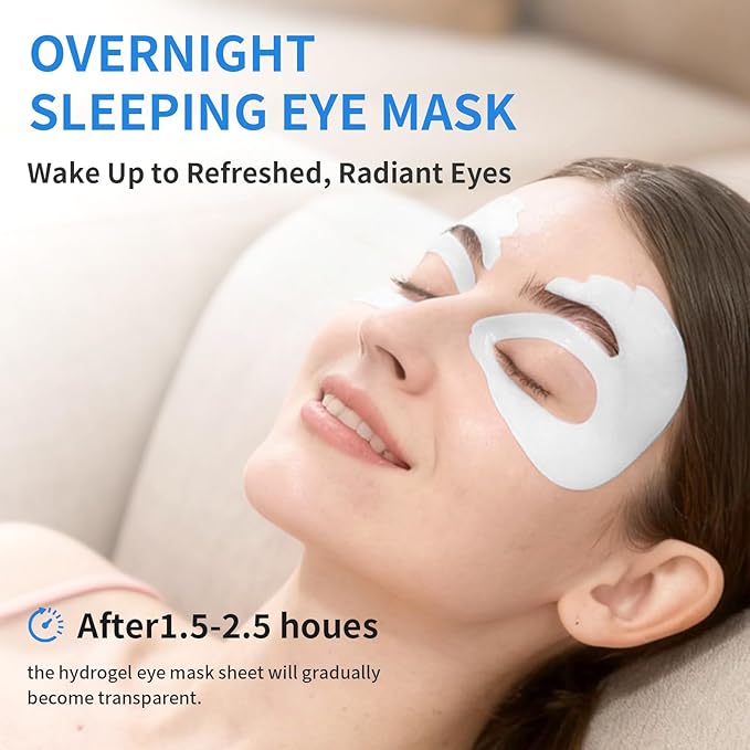 OK Shape Eye Masks, 360° Fit Under Eye Patches with Retinol and Collagen, Firming & Hydrating Eye Mask for Wrinkles and Puffy Eyes, Self Care Gifts for Women - 6 Pairs, Happy Blue