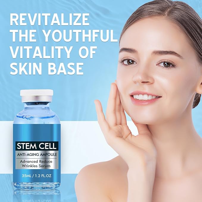 Stem Cell Serum for Face, Anti Aging Face Serum to Smooth Wrinkles, Intensive Repair Ampoule for Hydration and Revitalization