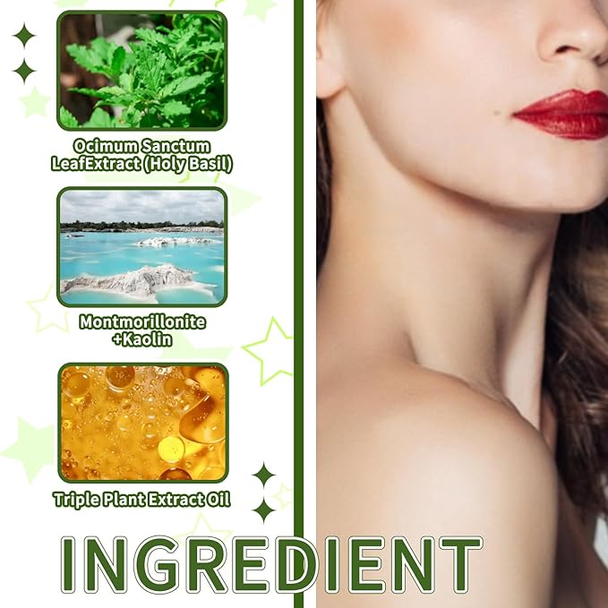 Holy Basil Bubble Deep Cleansing Mask with Carbonated Water for Pore Cleansing & Blackhead Removal, Korean Clay Bubble Wash-Off Facial Pack, 90g / 3.17 oz (01)