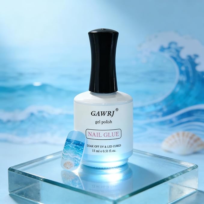 GAWRJ UV LED Cured Nail Glue - 15ml Professional Nail Extension Adhesive for Long-Lasting Manicures, Fast Curing with LED Lamp, Salon-Quality Nail Repair & Enhancement (1 Pack)