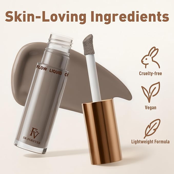FV Cool Toned Liquid Contour Stick, Highly Pigmented, Blendable & Longwear with Hydrating Formula, Cream Contour Makeup For Naturally Sculpted Look, Vegan & Cruelty-free, 01 Cool Ash