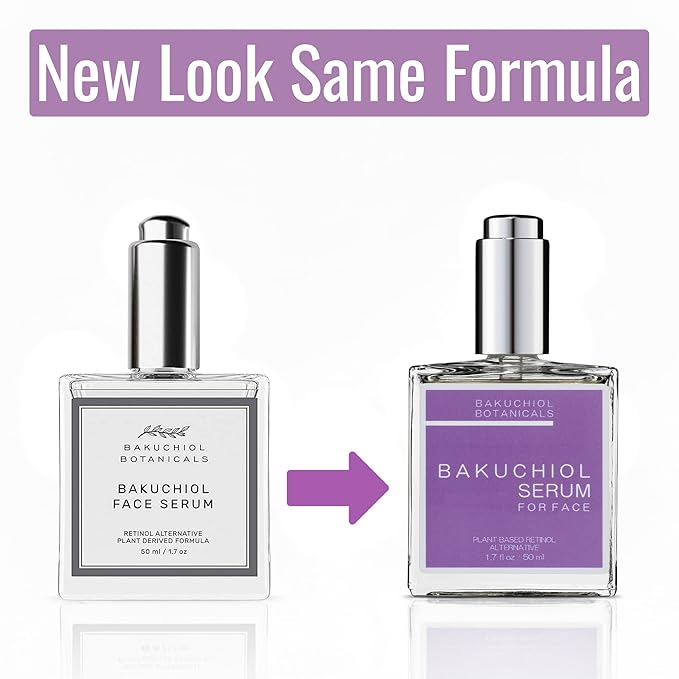 Bakuchiol Botanicals Facial Serum - Natures Plant-Based Retinol - Evens Tone & Complexion - Repairs Acne & Sun Damage - Boost Collagen Production - Smooth Skin - Elasticity - Calms Iritation - 1.7oz