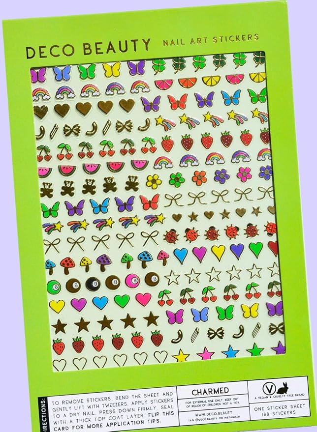 Deco Beauty Charmed -Super Thin & Easy-to-Apply Nail Art with The Cutest Designs-Durable & Long-Lasting Nail Art Stickers and Decals for Women, for DIY at-Home Manicures & Salon-Quality Nails