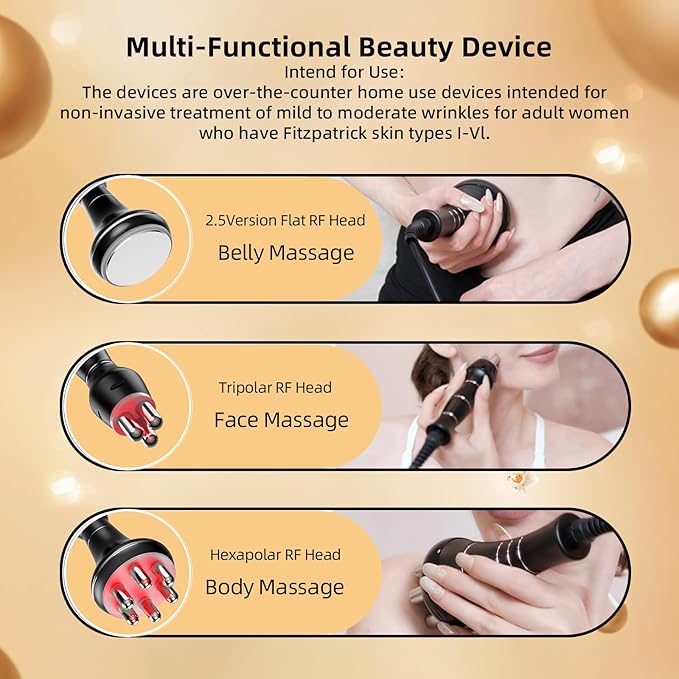 MZONG Non - Wireless RF Skin Rejuvenator - LED Light Combo for Face & Body Wrinkle Reduction