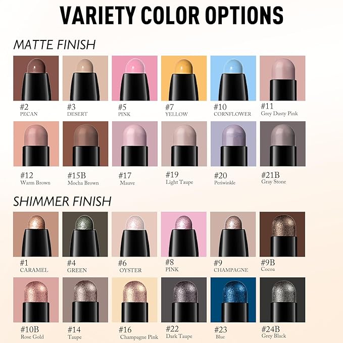 Eyeshadow Stick Matte Eye Brightener Pencil Cream Nude Eye Shadow Base Crayon Long-Lasting Crease-Proof Naked Eyeshadow Blendable High Pigmented Single Eyeliner Makeup for Women, 3 DESERT