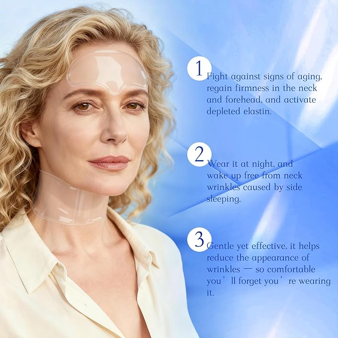 BOYAO Silicone Forehead & Neck Wrinkle Patches | Reusable Overnight Anti-Aging Pads for Neck Skin Firming