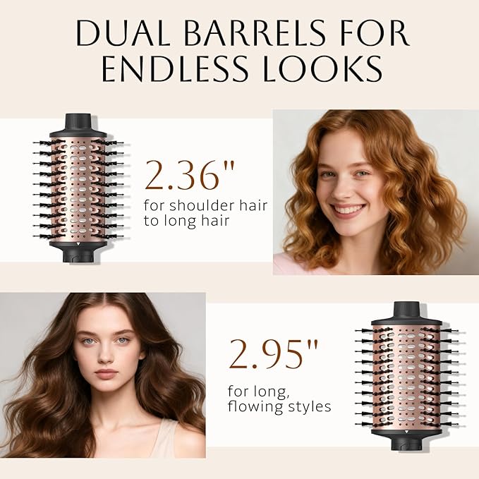 slopehill 6X High Speed Hair Dryer Brush Blow Dryer, 50m/s,1600W & 100000RPM Fast Drying, Straightening, Volumizing & Curling, Hot Air Blowout Brush with Millions Ions & 8 Modes for Less Frizzy
