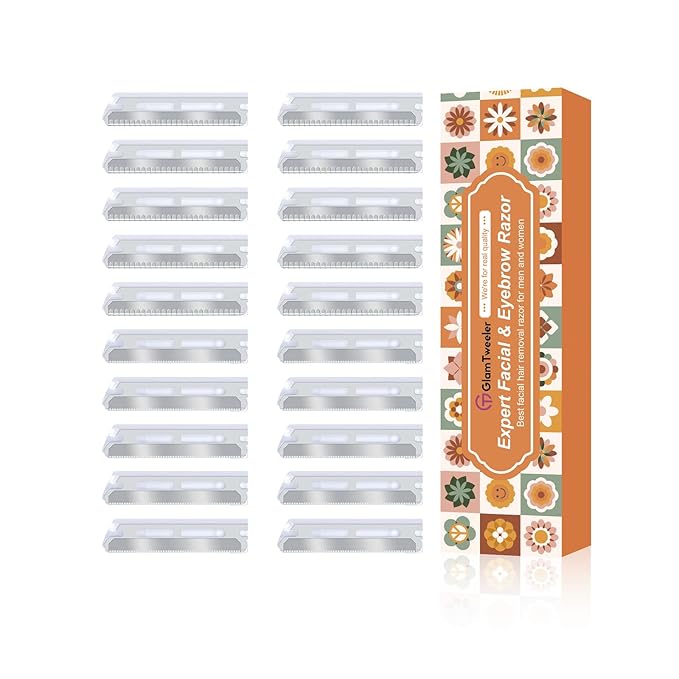 GlamTweeler Eyebrow and Facial Razor Refills - Set of 20 Replacement Blades