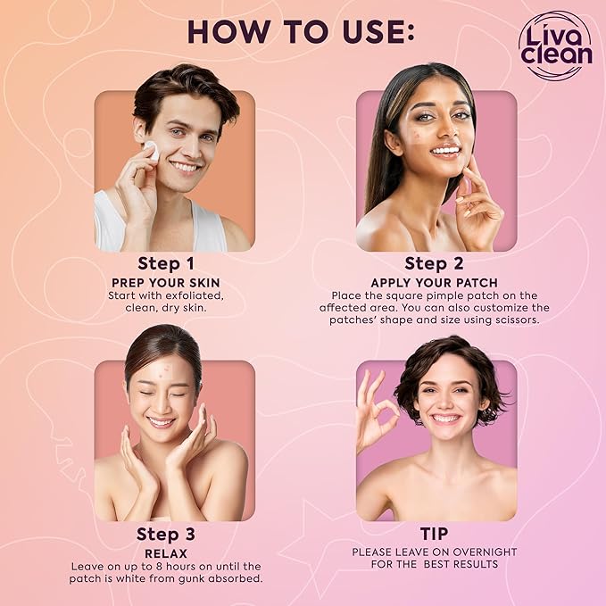 Livaclean 40CT Large Pimple Patches for Face - Big Pimple Patches Large Hydrocolloid Patch for Blemishes - Body Nose Forehead Chin Acne Patch - XL Zit Stickers