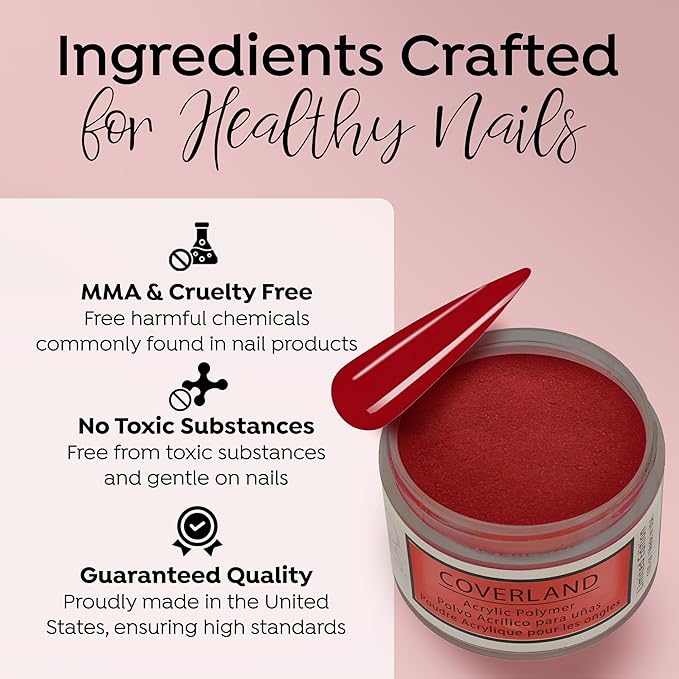Tones Coverland Acrylic Nail Powder "Irresistable" - Limited Edition Acrylic Powder for Nail Design, Sculpting, and Masking Nail Bed Imperfections - Professional Acrylic Nail Supplies - (1.5 Oz)