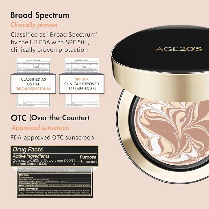 AGE20'S Signature Essence Pact SPF 50+ | Pack of 2 | 17N IVORY | Cream Foundation, Dewy Finish, Natural Coverage | Korean Cushion Foundation