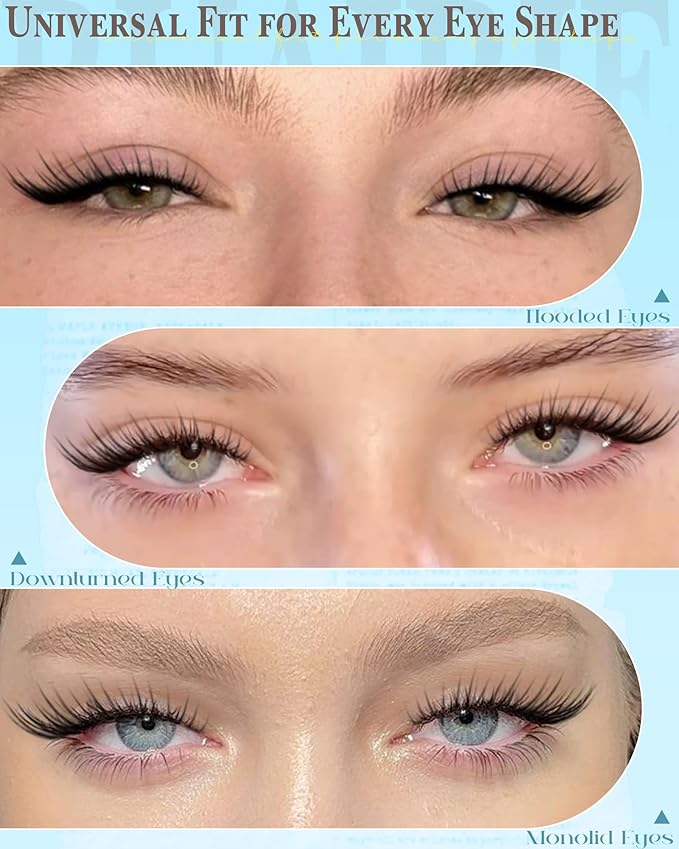Fox Eye Lash Clusters Natural Eyelash Clusters 10-14mm Wispy Lashes Clusters Spiky Cluster Eyelash Extensions Fairy Cluster Lashes Daily Wear Eyelashes Clusters Hooded Eye DIY Lash Extension