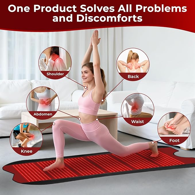 Red Light Therapy Mat for Body, 76.8''x 39.4'' Red Light Therapy Blanket, 1260pcs 2 in 1 LEDs (660nm & 850nm), Premium Leather, 3 Modes & Adjustable Timer