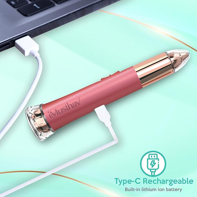iMusthav 2 in 1 Eyebrow and Facial Hair Remover for Women Painless Electric Razor Epilator Trimmer Shaver with 18K Gold-Plated, USB Rechargeable, 360° LED for Flawless Eyebrow and Face Hair Removal