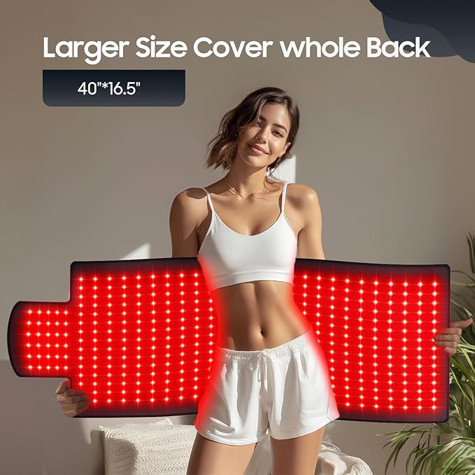Red Light Therapy Mat, 2in1 LEDs (660nm& 850nm) Red Light Therapy Blanket, Premium Material, Adjustable Timer & Intensity (420 LEDs) (420 LEDs)