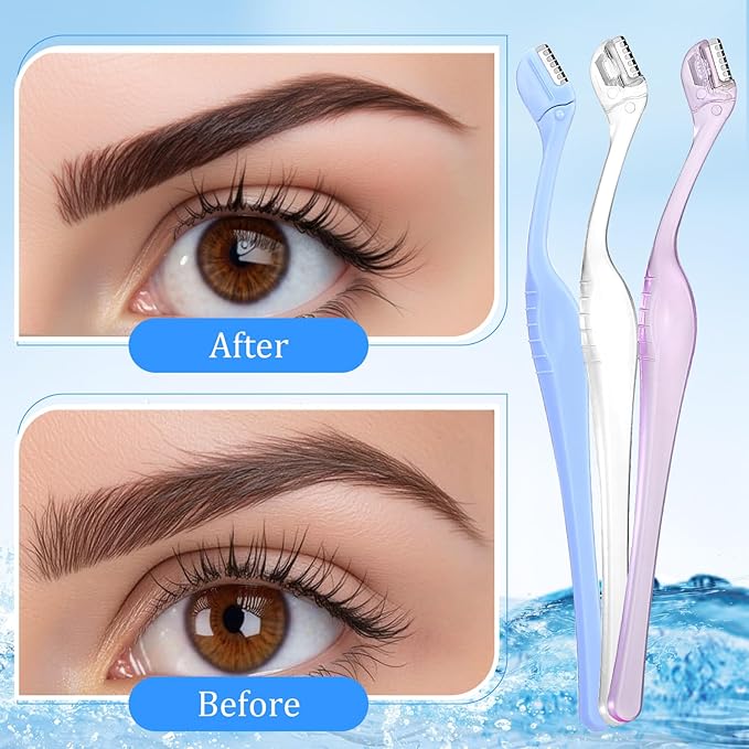 6Pcs Small Eyebrow Razor, Mini Razors for Women, 5.1"Eye Brow Razors for Women, Mini Eyebrow Trimmer with Safety Cap for Makeup Face Care (Multicolor)
