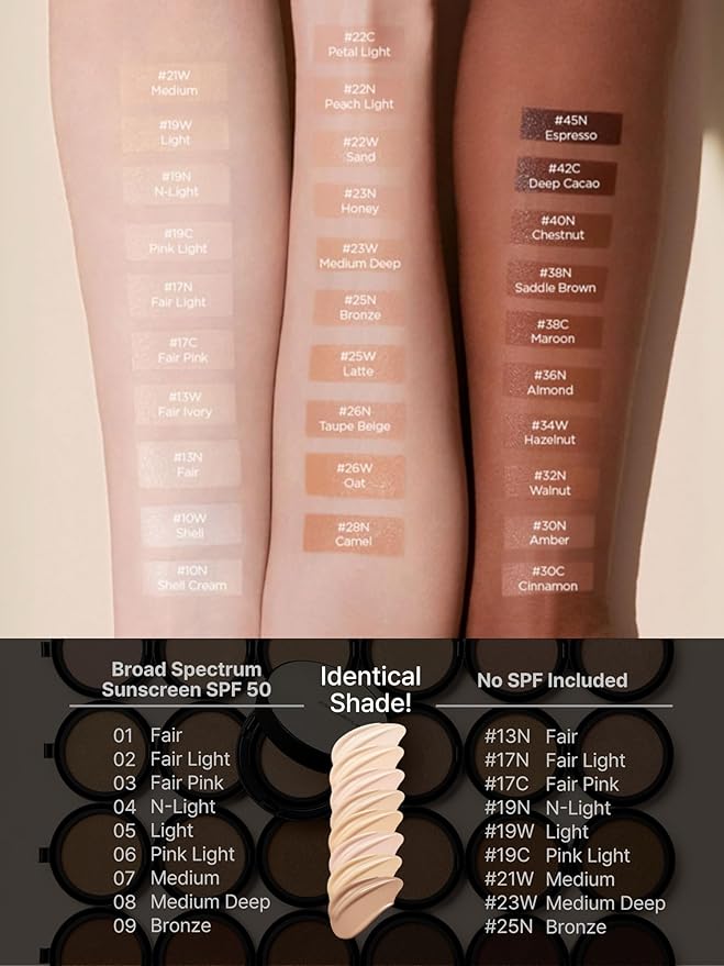 JUNG SAEM MOOL [ SPF ] Essential Skin Nuder Cushion (13 Fair) | Refill Included (0.98 Fl Oz) | SPF50 Broad Spectrum | Natural Finish | Makeup Artist Brand