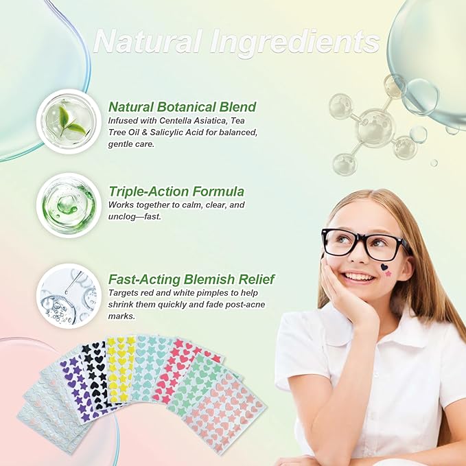 Pimple Patches for Face, Bright Shimmer Hydrocolloid Acne Patches, Zit Covers & Spot Stickers for Blemish Care with Tea Tree Oil, Salicylic Acid & Centella, 3 Sizes (10mm, 12mm, 14mm), 400 Count