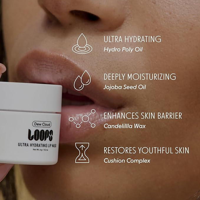 LOOPS Luxe Lips Trio Ultra Hydrating Lip Masks - Exfoliate, and Restore Hydration Below the Surface - Lip Balm - Gifts for Women, Stocking Stuffer