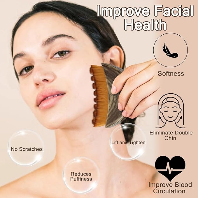 Lymphatic Contour Face Brush, Lymphatic Drainage Brush for Face, Ergonomically Designed to Fit The Skin Precisely and Relieve Fatigue (1PCS)