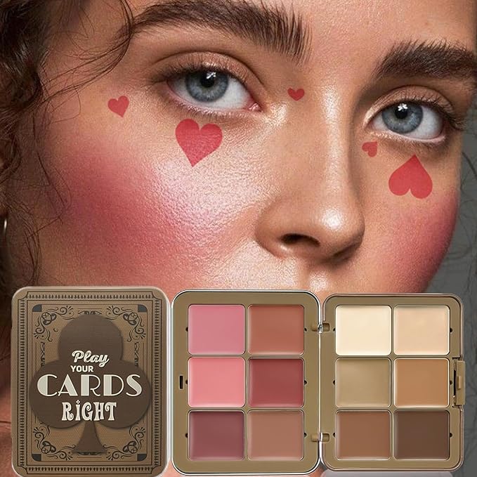 Blush And Concealer Palette | Natural Cheek Blush - 12-color Face Rouge And Contour Palette For Women, Facial Contouring Makeup