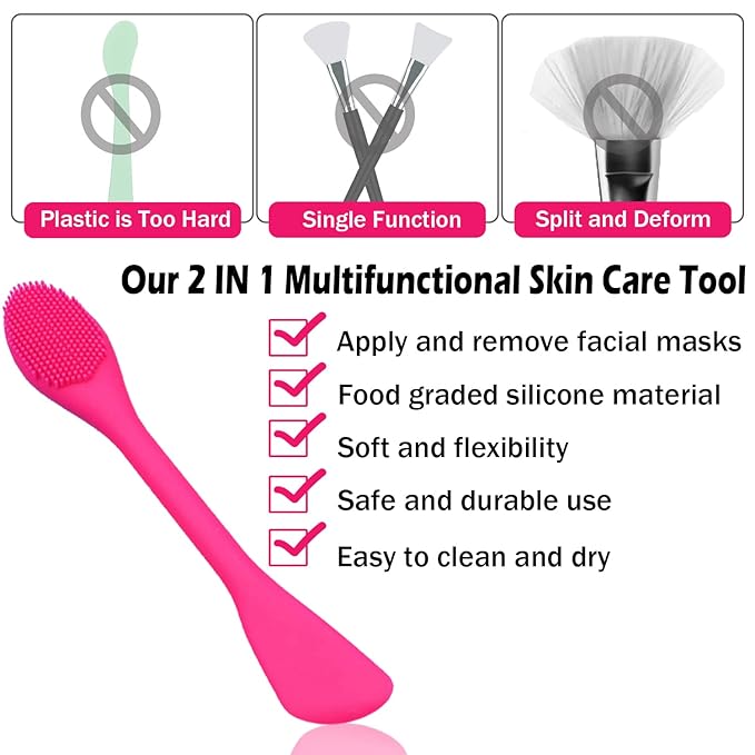 RamPula Silicone Facial Cleansing Brush Pores Cleaner,Remove Blackhead,Remove Acne,Face Massager,Applicator,Spatula,Mud Mask,DIY,Cream,Face Washing Clean,Body Lotion