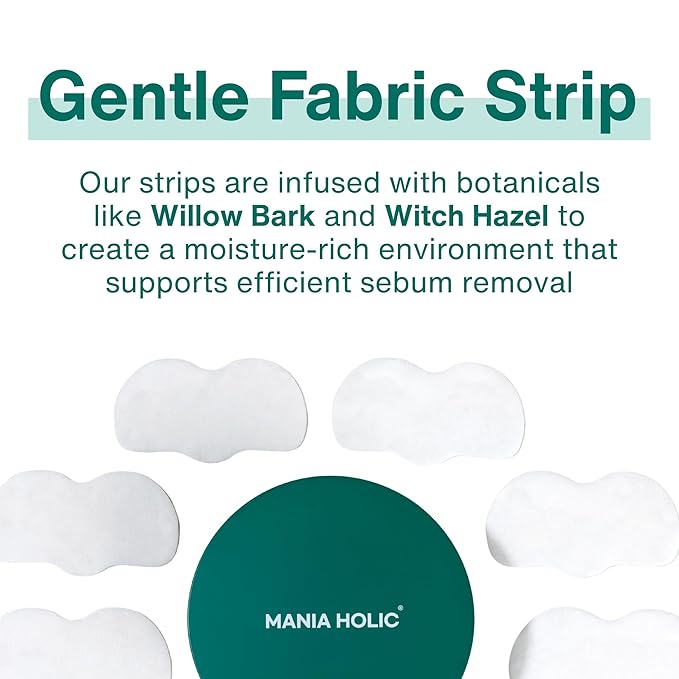MANIA HOLIC Nose Patch Sebum Control - Melting Pore Nose Strips, Exfoliating Toner for Pore Minimization, Whitehead and Blackhead Removal, Korean Skincare (50 count)