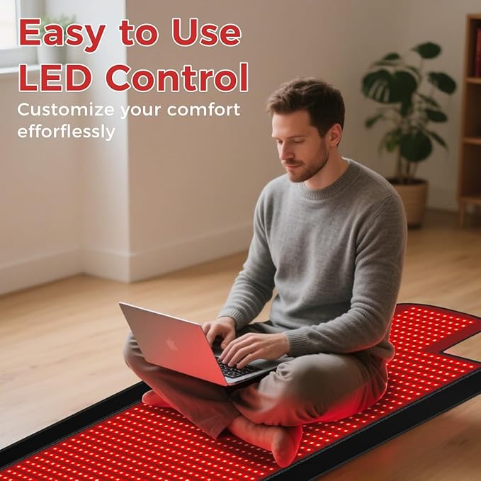 Full Body Red Light Therapy Blanket - Large Size Dual Wavelength LED Beads 660 & 850nm Infrared & Red Light Therapy Mat for Full Body Relax, Bitrhday Christmas Gifts for Dad Mom Women Her Wife Grandma