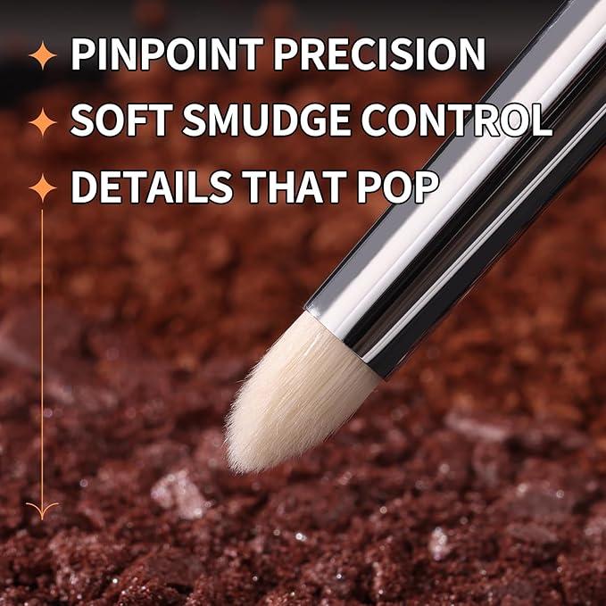 Small Eyeshadow Brush, Soft Firm Pencil Brush with Precise Point, Delicate Areas Eye Shadow Applicator for Inner Eye & Different Eye Shape (197 Micro Pencil)
